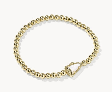 KENDRA SCOTT- Cheer Stretch Bracelet in Gold White Mother of Pearl